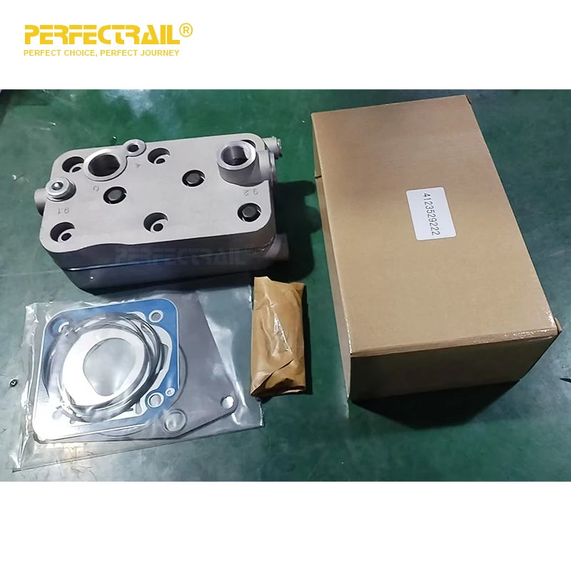 PERFECTRAIL 4123529222 Heavy Duty Truck Parts Air Brake Compressor Cylinder Head for Mercedes Benz Axor 2 Conecto O 345