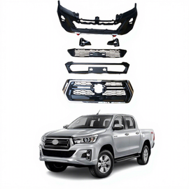 Car Exterior Accessories Front Bumper Kits for Hilux Revo Upgrade to Rocco With DRL Bumper Grill Front Grill Fog Light C
