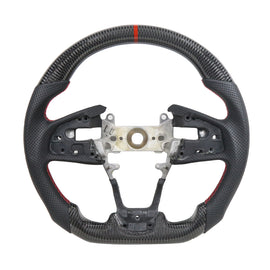 For Honda Civic 2016-2021 Type R North American Spec Carbon Fiber Nappa Prefoed Leather Car Racing Steering Wheel Compat