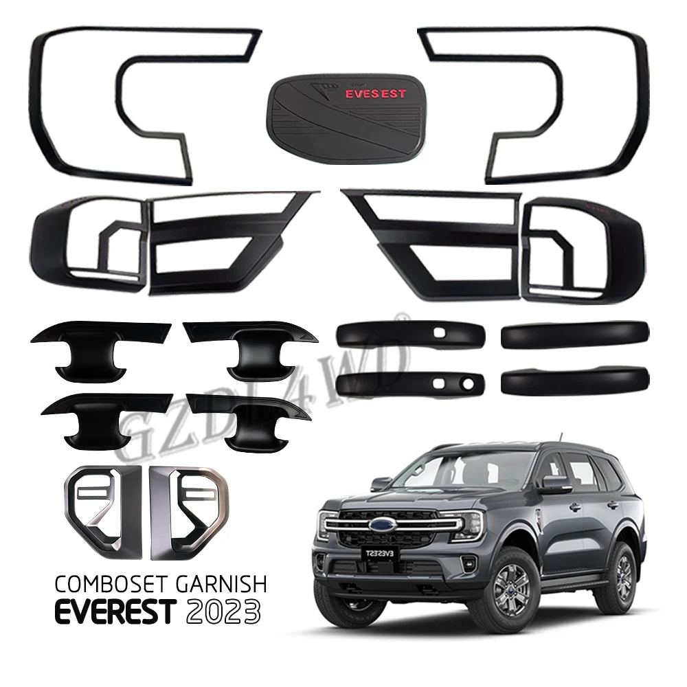GZDL4WD Other Exterior Accessories Door Handle Bowl Head Tail Light Cover Car Combo Set for Everest 2023 Body Kit