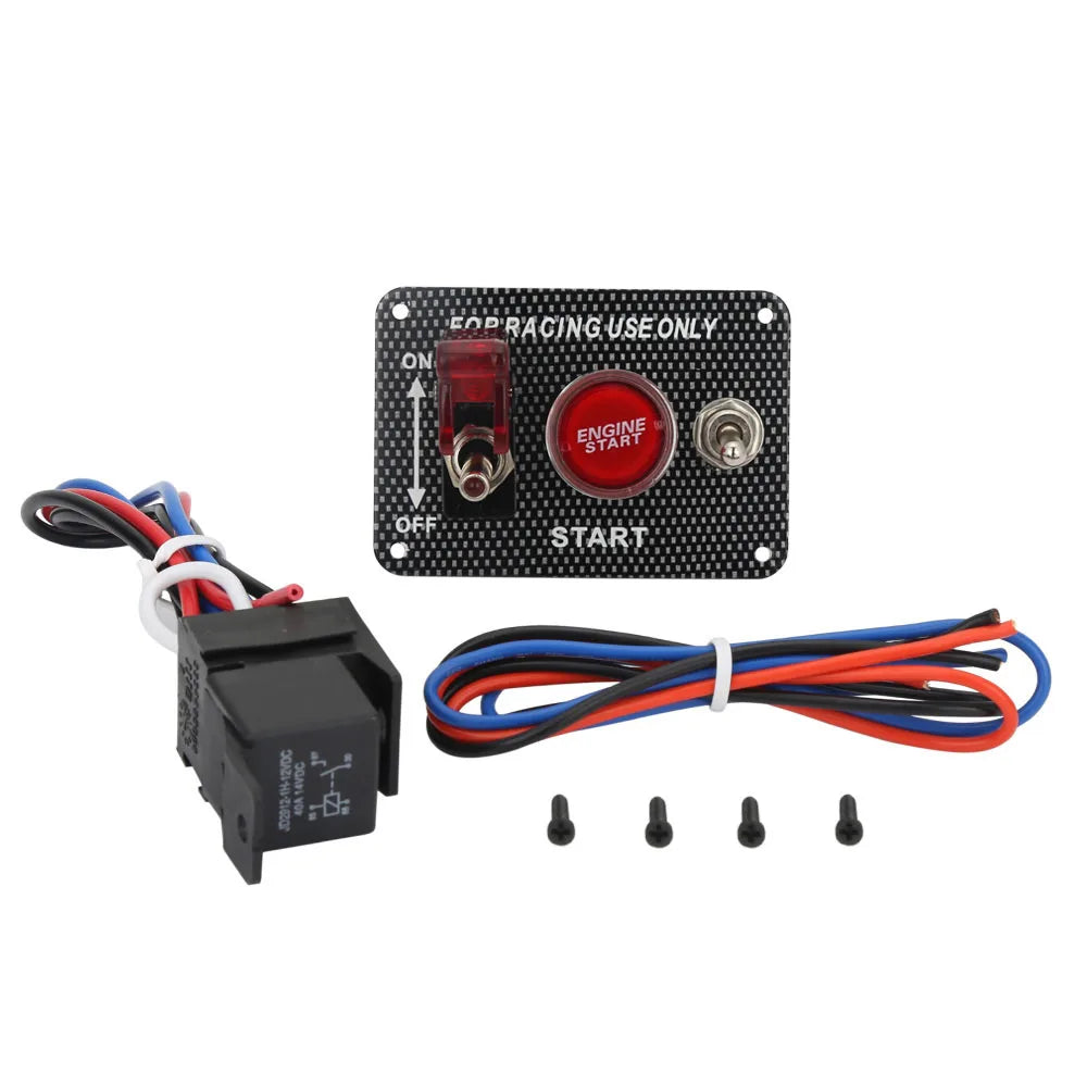 Universal 12V Compact Racing Ignition Switch Panel 9.5 x 6.5 cm - Easy Install