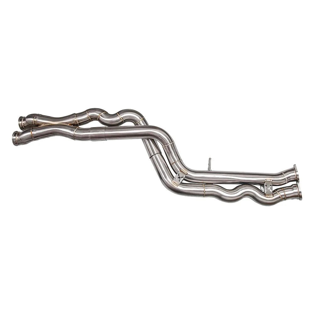 BMW M3 F80 / M4 F82 F83 2014+ S55 Resonated Equal Length Single X Midpipe, 1.5 mm Stainless (Factory Rear Muffler)