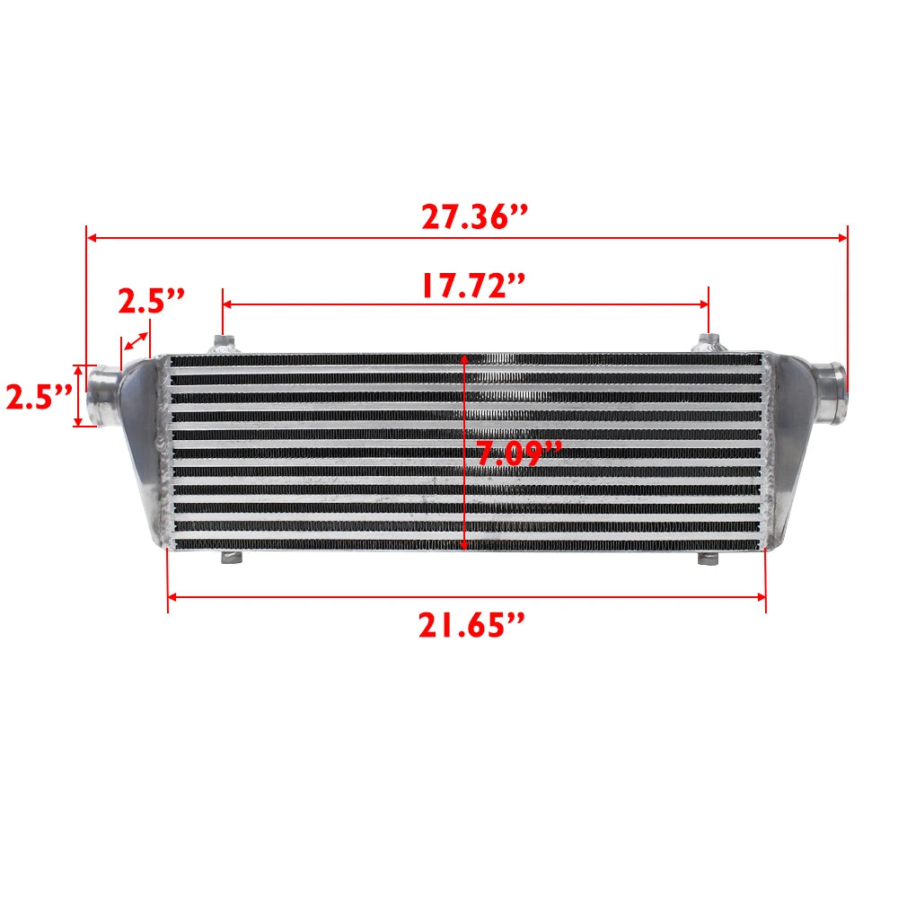 Universal 2.5 inch Aluminium Bar and Plate Front Mount Intercooler Core 550 x 180 x 65 mm