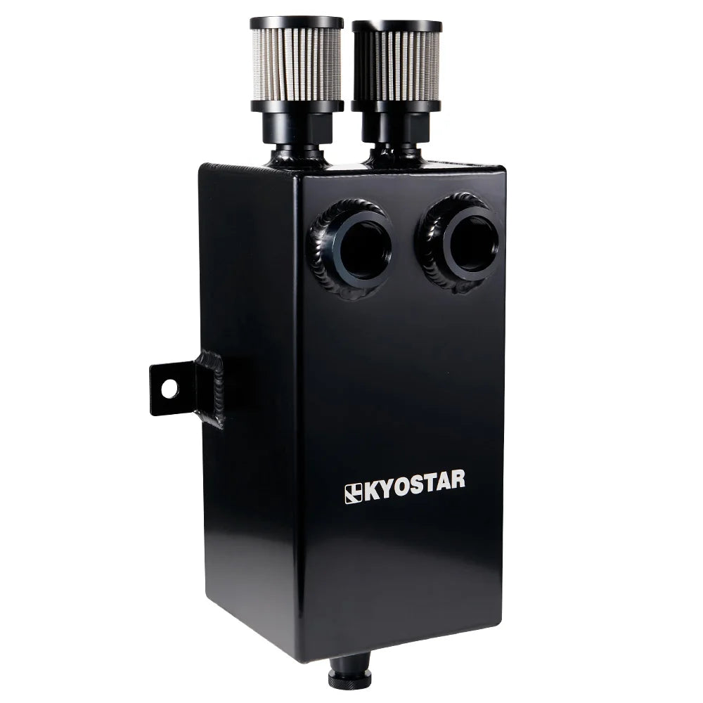 Universal 3 Litre Baffled Aluminium Oil Catch Tank with 2 x 12AN Ports, Breather Filter and 10AN Drain