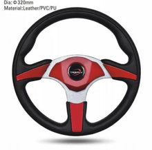 Load image into Gallery viewer, Universal 3-Spoke Racing Steering Wheel Black/Red 320 mm / 350 mm – VW, BMW, Porsche