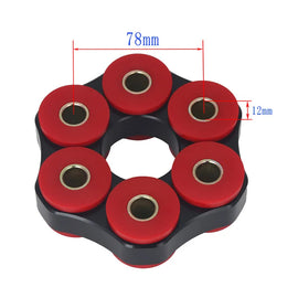 BMW E30 E36 E46 Manual Transmission Drive Shaft Flex Disc Joint, 78 mm / 12 mm, Red and Black