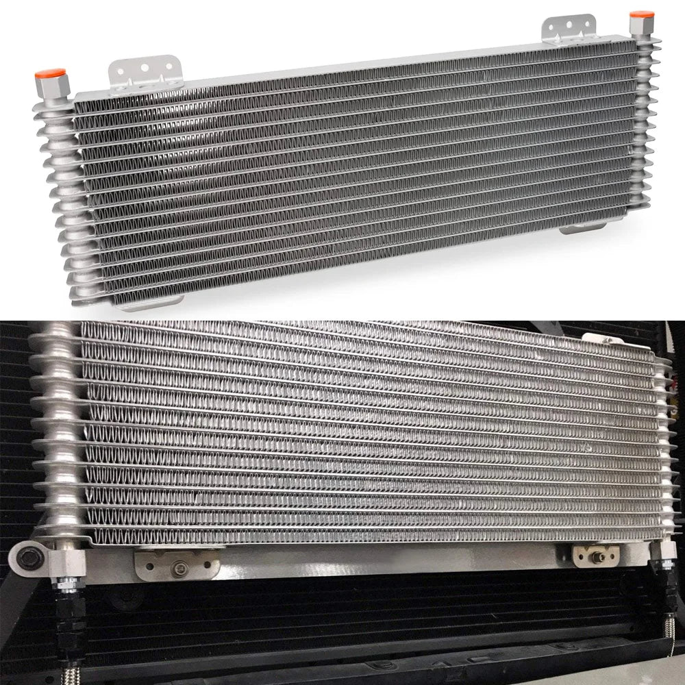 Heavy Duty Universal 13 Plate Low Pressure Drop Automatic Transmission Oil Cooler 8.5 x 22.8 x 1.25 Inch