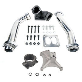 Ford 7.3L Powerstroke 1994-1997 Stainless Steel Bellowed Turbo Up-Pipe Kit with Turbo Pedestal