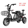 12 Inch Electric Adult Tricycle 3 Wheels Electro-tricycle 500W 48V 30AH, Range 110-120KM, Electric Scooter Seats/Basket