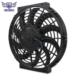 Universal 12V 10 inch S-Blade Slim Electric Radiator Cooling Fan, 80W Push / Pull