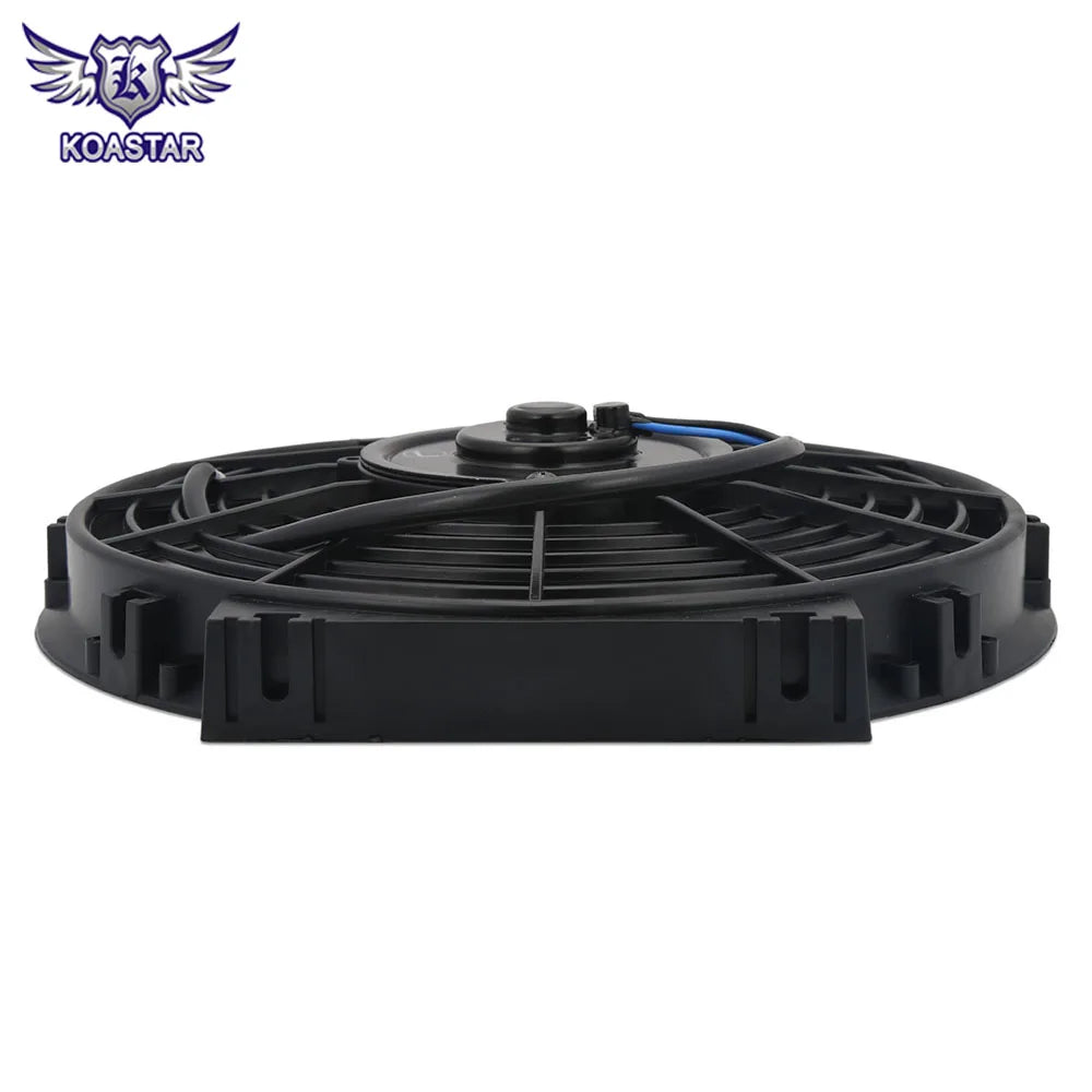 Universal 12V 10 inch S-Blade Slim Electric Radiator Cooling Fan, 80W Push / Pull