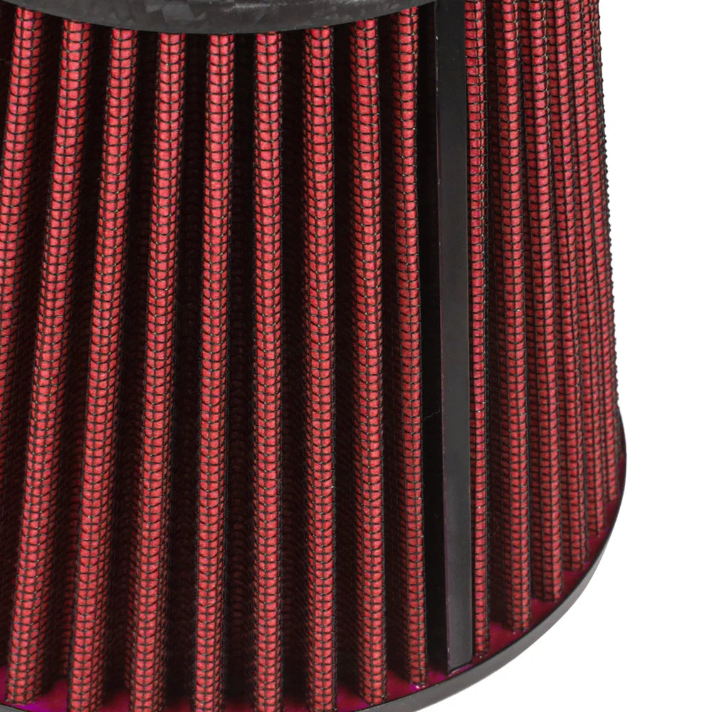 Universal Short Mushroom Cone Air Filter with Clamp - Carbon Fibre Top, Aluminium Base