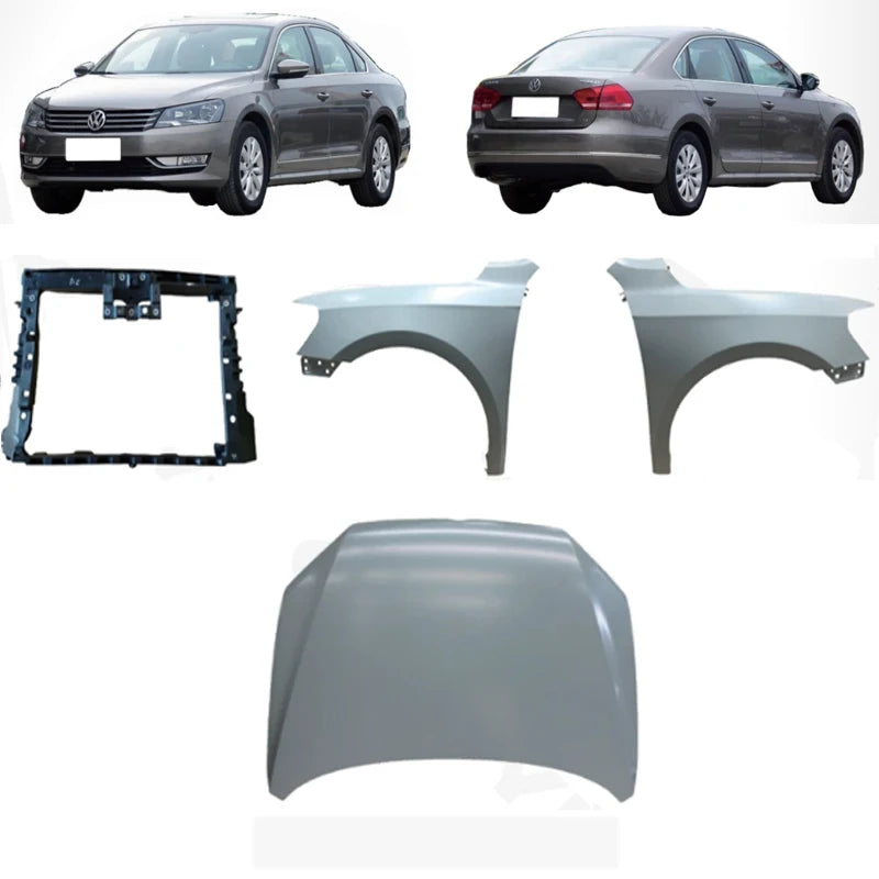 Volkswagen Passat 2011– Radiator Support, Front Fender and Bonnet 56D805588A 561821021 561821022