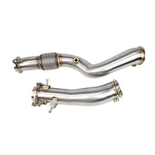 Load image into Gallery viewer, BMW M3 G80 G81 / M4 G82 G83 2021+ S58 3.0T One-Piece Stainless Steel Catless Downpipes