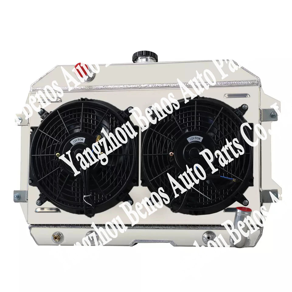 4 Row Radiator+Shroud 3x9"Fans+Thermostat for 1991-2001 Jeep Cherokee XJ 4.0L