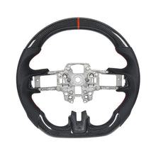 Load image into Gallery viewer, Ford Mustang 2018-2024 GT / GT350 / GT500 Carbon Fibre and Leather Flat-Bottom Steering Wheel - Non-Heated