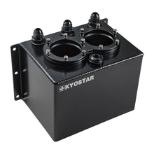 Load image into Gallery viewer, Universal 3 Litre Black Anodised Aluminium Dual Pump Fuel Surge Tank with Fuel Rail