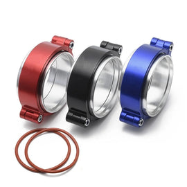 Universal Aluminium V-Band Flange Clamp Kit - 2 to 4 inch, Red / Blue / Black