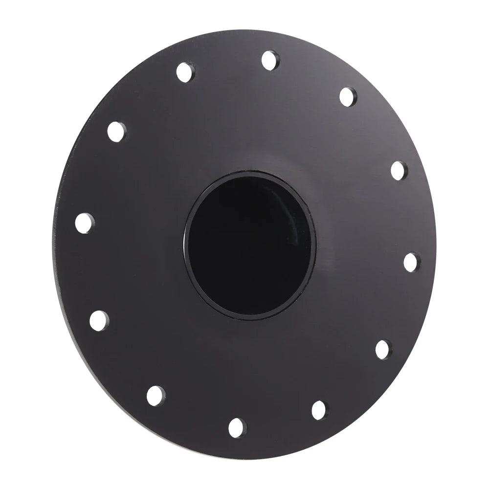 Universal Straight Billet Aluminium Fuel Cell Cap and Fast Fill Filler Neck - 12 Bolt Flange, Black