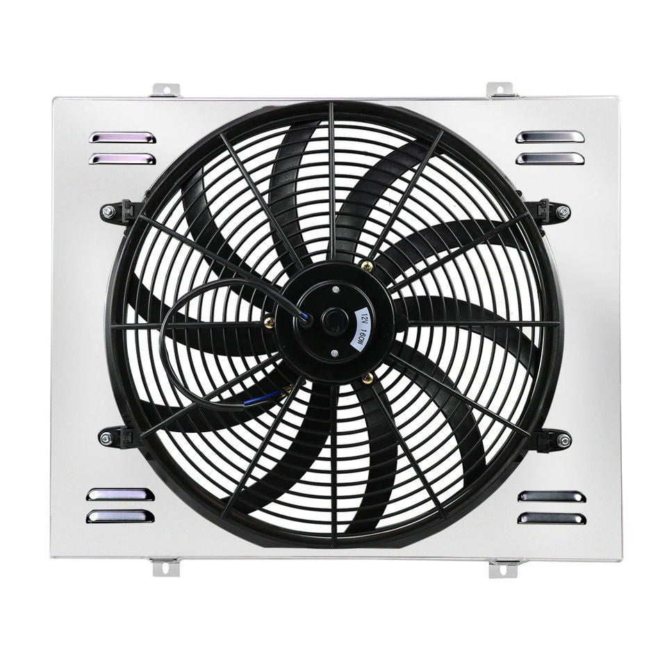 Aluminum Shroud Fan+Relay for 68-74 Chevy Nova/75-87 El Camino 68-81 Pontiac 571