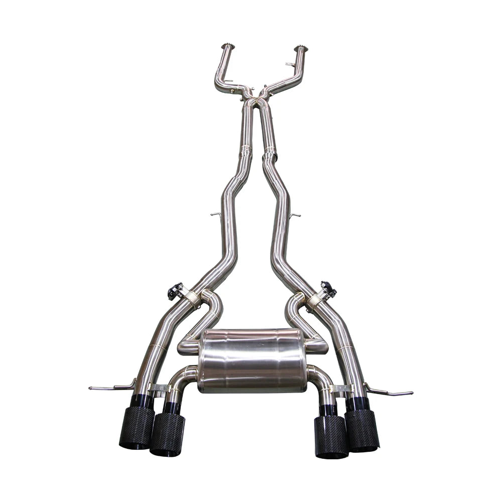 BMW M3 G80 G81 / M4 G82 G83 2021+ S58 3.0TT T304 Stainless 76mm 4-Tip Valved Catback Exhaust for OPF Models