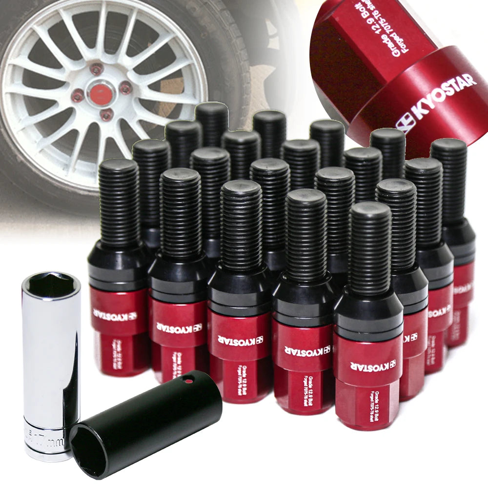 BMW 1992-2022 M14 x 1.25 Chrome Aluminium Alloy Closed-End Conical Seat Lug Bolts - 20 Piece Set