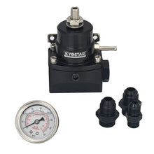 Load image into Gallery viewer, Universal Aluminium High Pressure Fuel Pressure Regulator Kit with 160 psi Gauge - AN8 AN8 AN6 Ports, Black