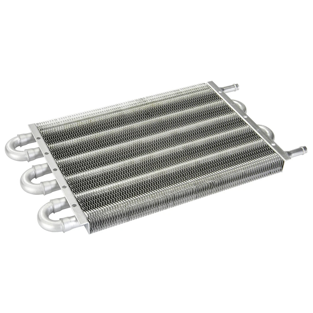 Universal 6 Row Tube and Fin Aluminium Transmission Oil Cooler 15.5 x 7.5 x 0.75 Inch - Silver