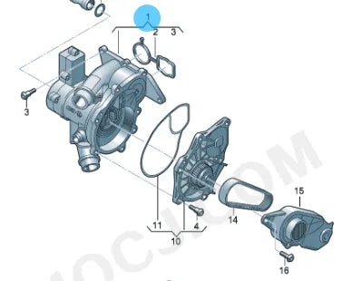 VW Golf, Tiguan & Audi A3, A4, Q5 1.8/2.0 TSI Water Pump Assembly 06L121111