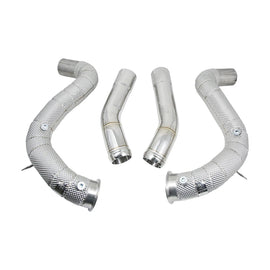 Mercedes-AMG C63 / C63 S W205 M177 4.0TT 3 inch Stainless Competition Downpipes with Heat Shield