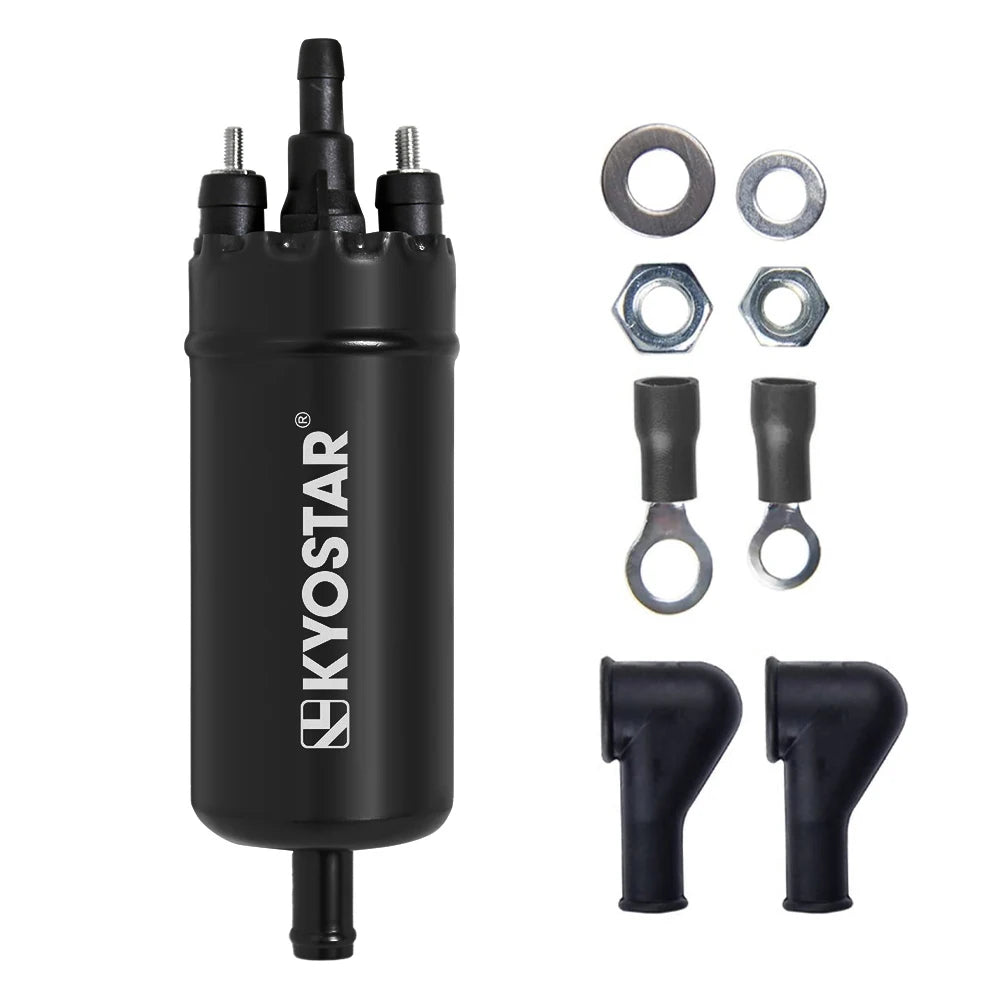 Universal Inline High Pressure Fuel Pump Installation Kit with Bracket, AN6 Adaptors