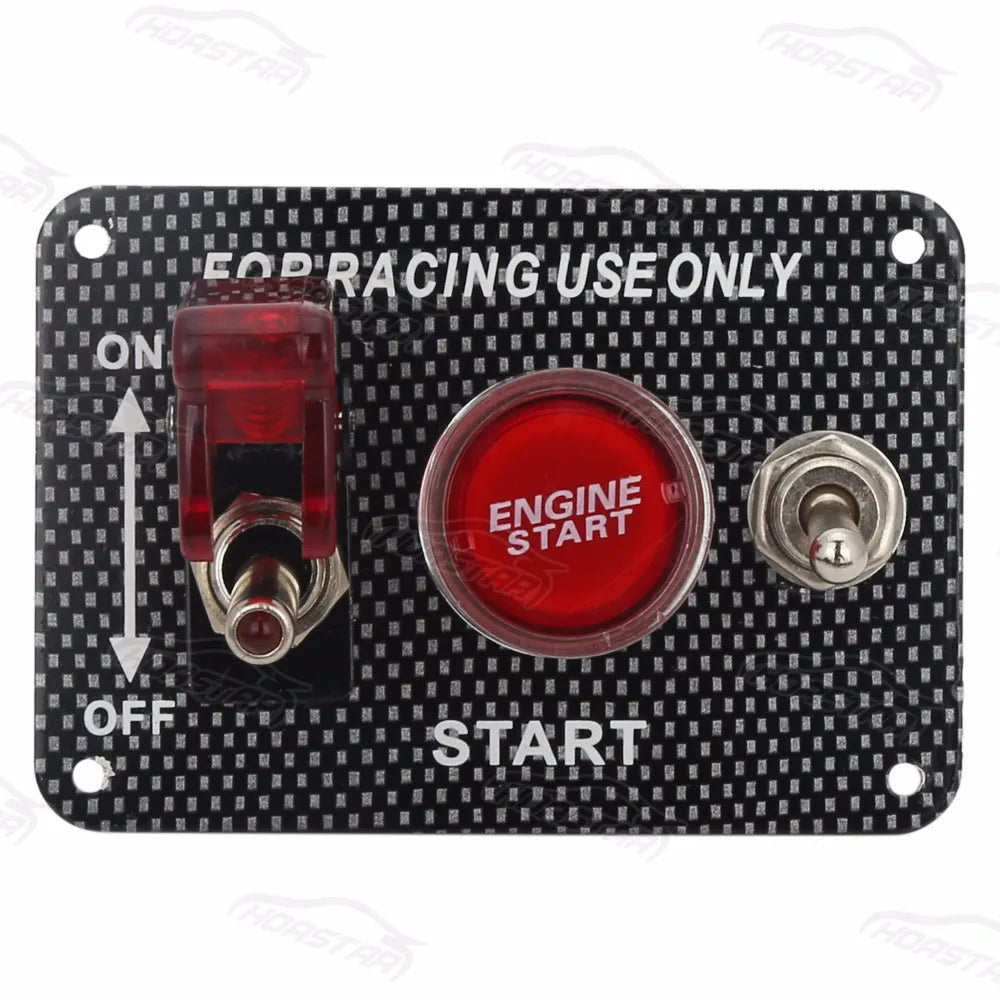 Universal 12V Compact Racing Ignition Switch Panel 9.5 x 6.5 cm - Easy Install