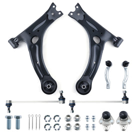 Toyota Corolla Front Lower Control Arm / Ball Joint / Sway Bar / Tie Rod Kit 8x K90309 2003-2008