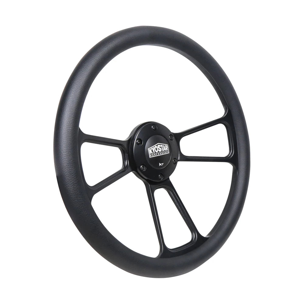 Universal 14 inch 355 mm Black Microfibre Leather 4-Spoke Sport Steering Wheel
