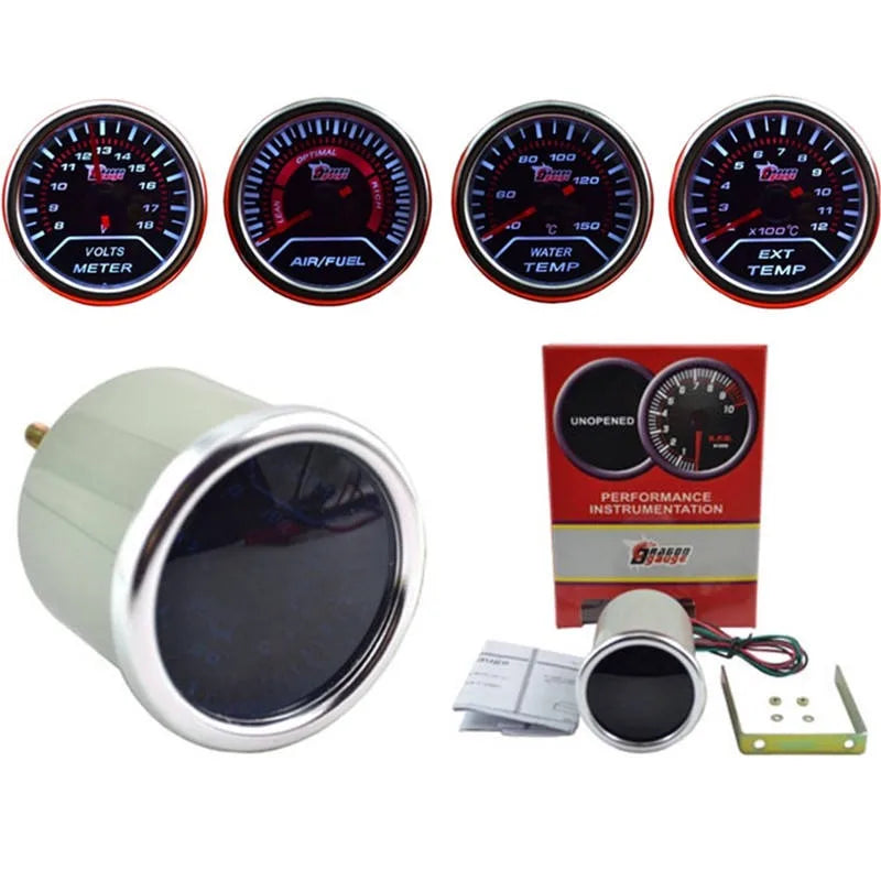 Universal Digital Electronic Racing Gauge, Boost / Oil Pressure / Temp / Tacho / Volt / AFR, 52-120 mm