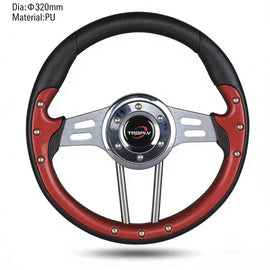 Universal 3-Spoke Racing Steering Wheel Black/Red 320 mm / 350 mm – VW, BMW, Porsche