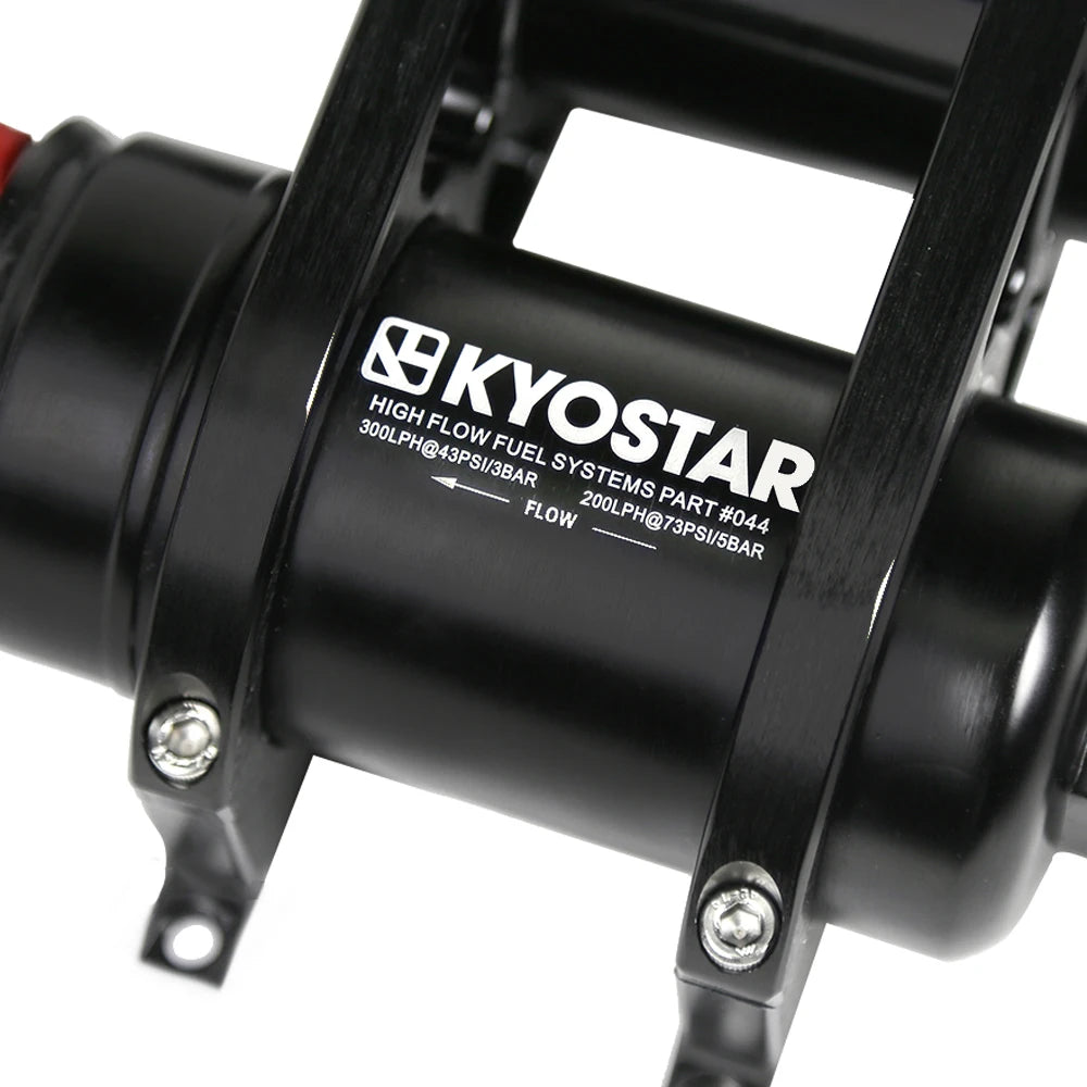 Universal Inline External EFI Fuel Pump with Bracket and Filter Kit - Black Aluminium, AN8