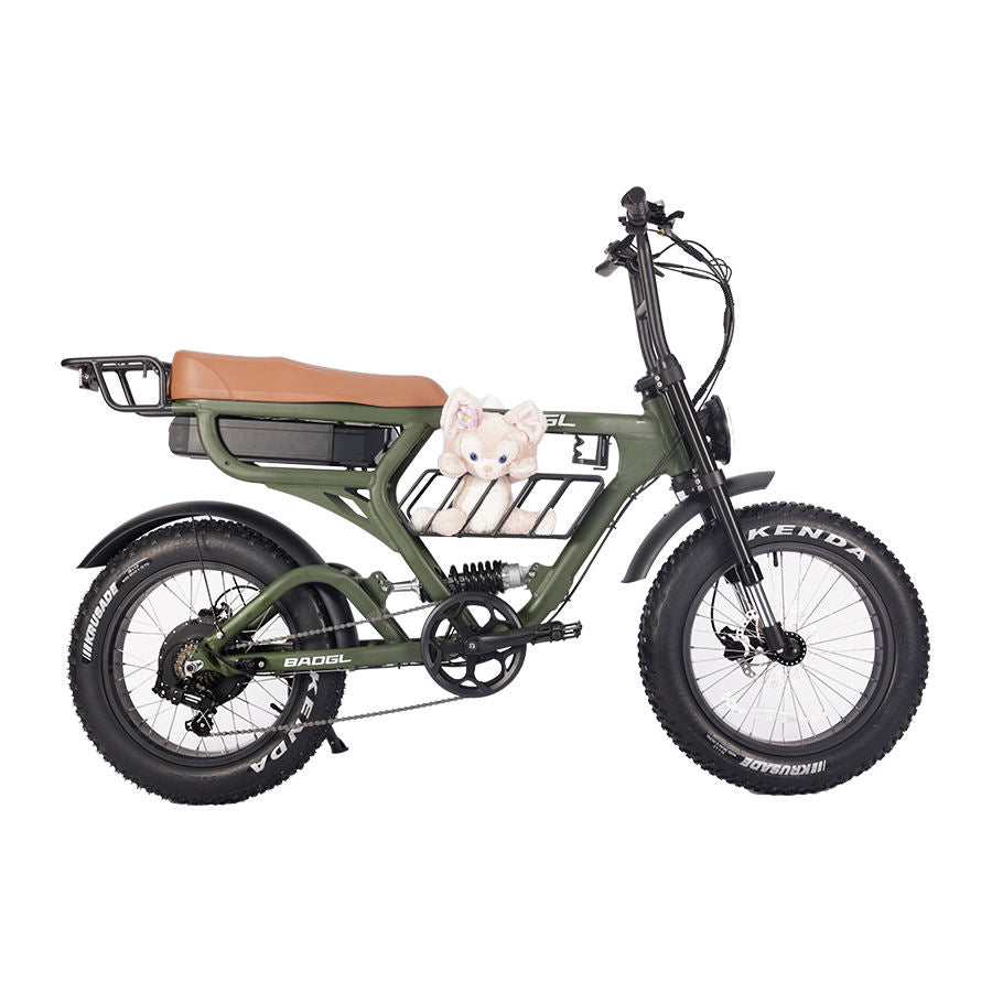 Fat Tyre Electric Bike High Face 20" Electric Mountain Bike with Rear Hub Motor, 48V Lithium Battery, 7-Speed Gear System & Suspension Fork