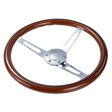 Load image into Gallery viewer, Vintage Classic 15 inch Wooden 3-Spoke Steering Wheel, Silver