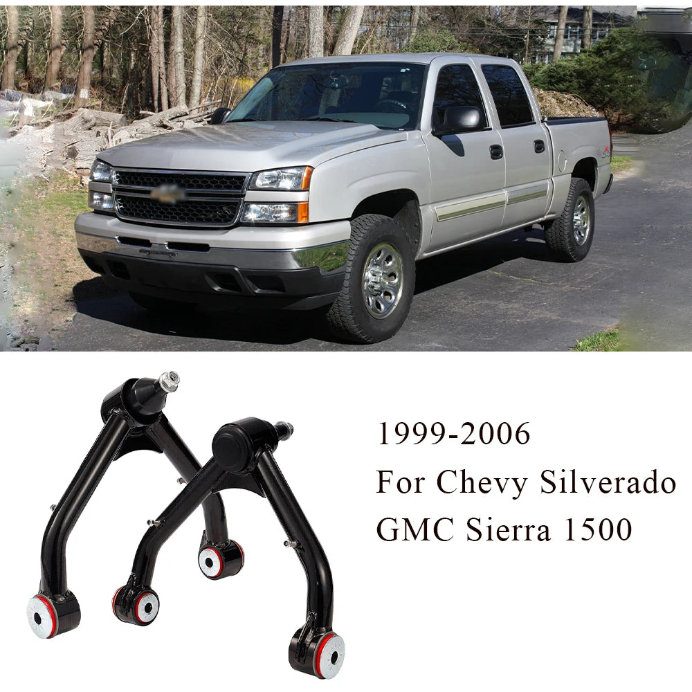 Chevrolet Silverado / GMC Sierra 1999-2006 Front Upper Control Arms for 2-4 inch Lift - Black