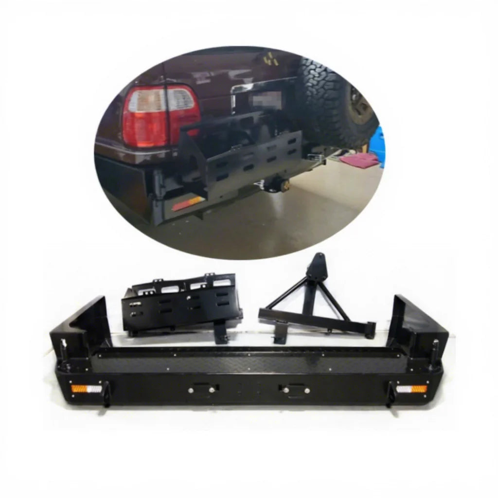 TYRE HOLDER FUEL TANK HOLDER TOWBAR Rolled Steel Rear Bumper for LANDCRUISER LC100 FJ100