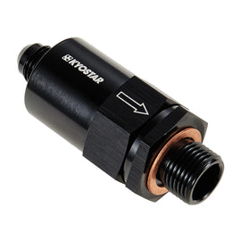 Universal Inline Fuel Filter - AN6 / AN8 Male Inlet, M18x1.5 Outlet, 30 Micron Element