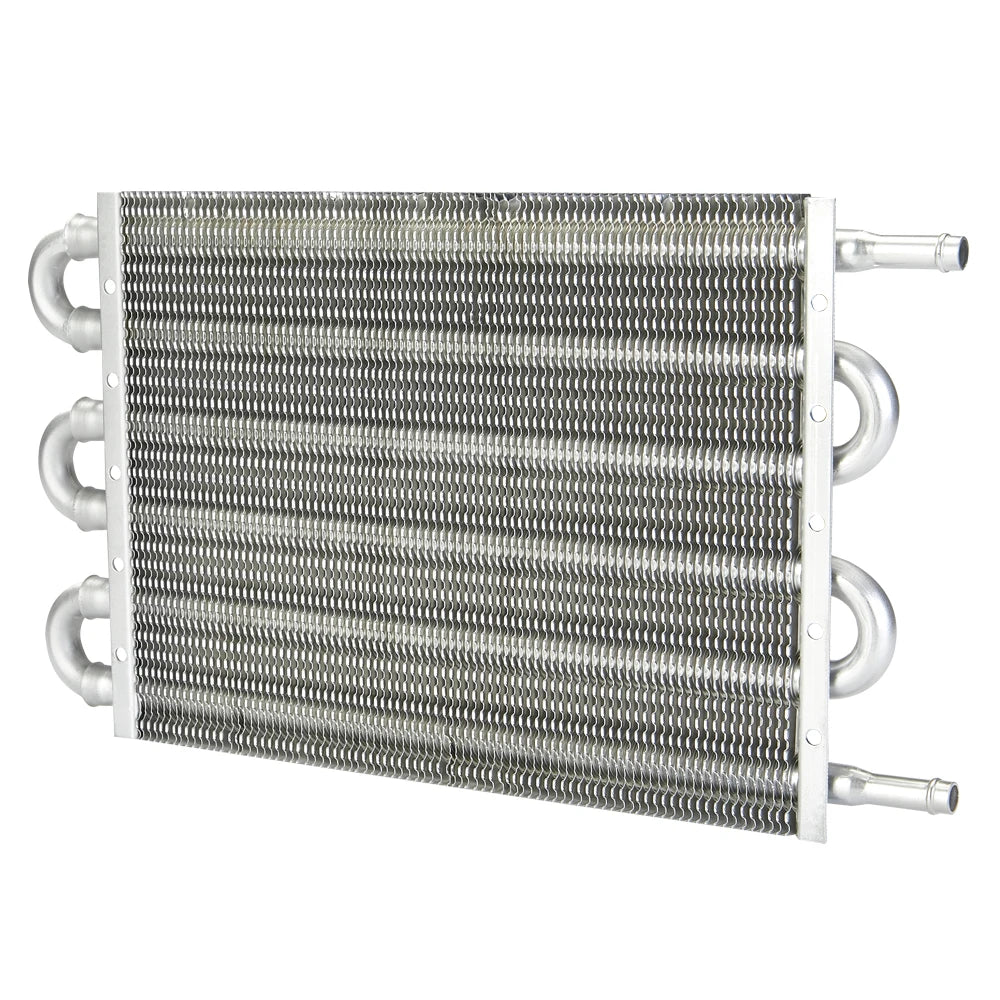 Universal 6 Row Tube and Fin Aluminium Transmission Oil Cooler 15.5 x 7.5 x 0.75 Inch - Silver