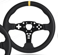 Load image into Gallery viewer, Universal Black 3-Spoke Leather Steering Wheel 280–360 mm – VW, BMW, Porsche