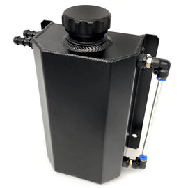 Universal 2 Litre Aluminium Coolant Overflow or Catch Tank with AN6 Bottom Port and 12mm Outlet