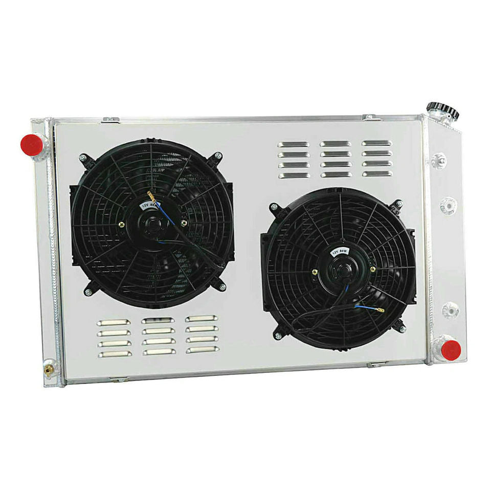 3Row Cooling Radiator Shroud Fan Assembly for Chevy GMC C20 C30 Pickup