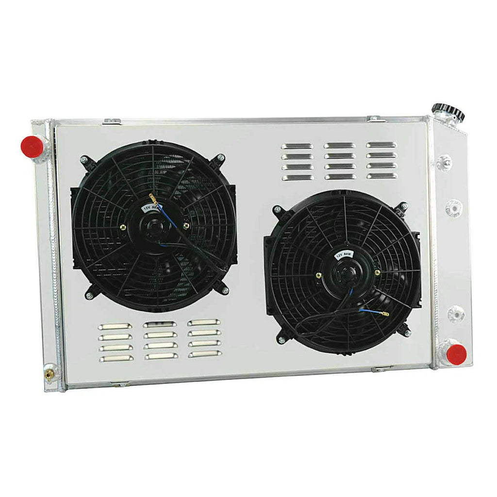 3Row Cooling Radiator Shroud Fan Assembly for Chevy GMC C20 C30 Pickup