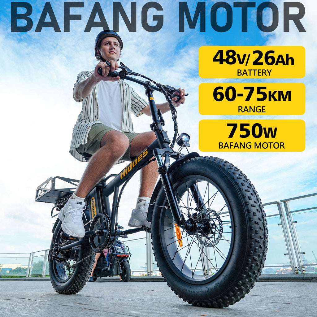 Cargo Electric Bike Hidoes F3 Pro 20 Inch Fat Tyre Cargo eBike with 26Ah Long Range Battery, Heavy Load Rear Basket & Hydraulic Disc Brakes