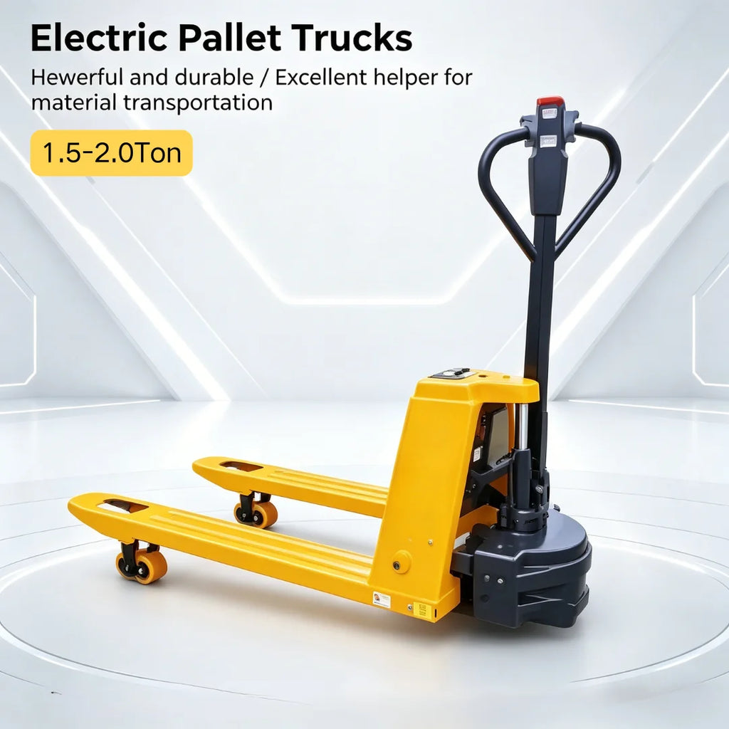 High Load Electric 1.5-2.0 Ton Pallet Truck, Low Energy Consumption Durable Structure, Widely Used in Warehouse Transportation