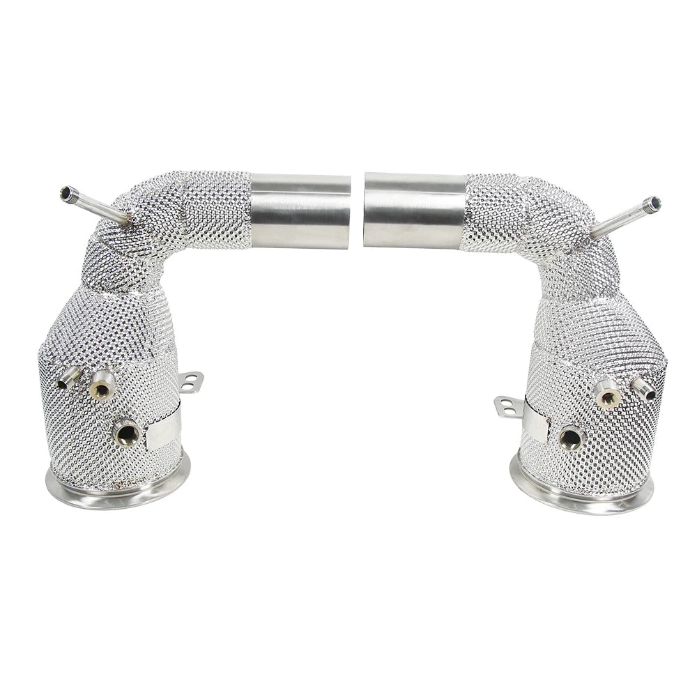 Porsche 911 992 2020+ 304 Stainless Steel Downpipes with Heat Shield